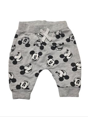 Disney Baby Mickey Mouse Print Jogger Sweatpants Light Gray Newborn Baby Size